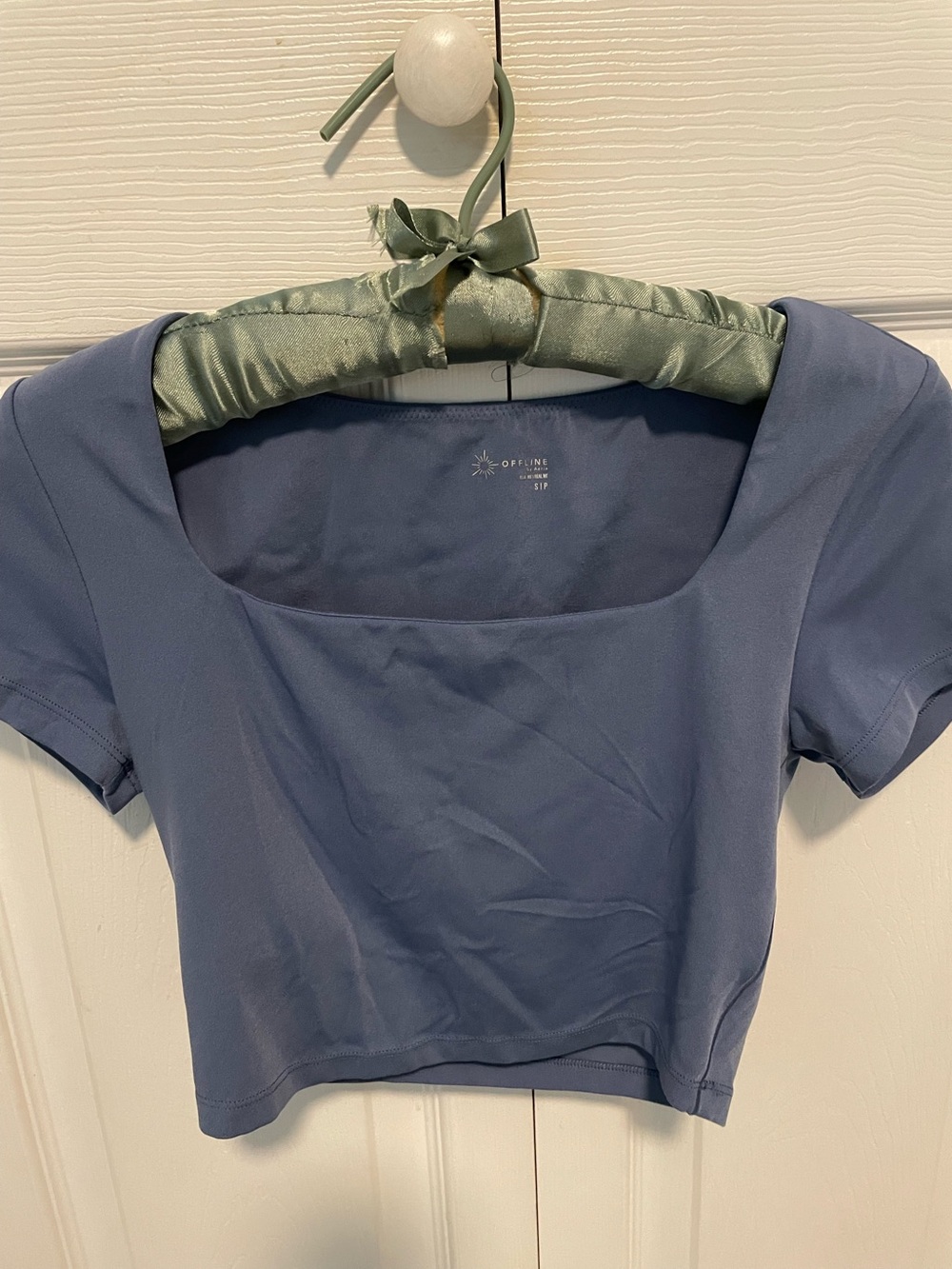 Aerie Offline soft Blue Square-Neck Crop Top